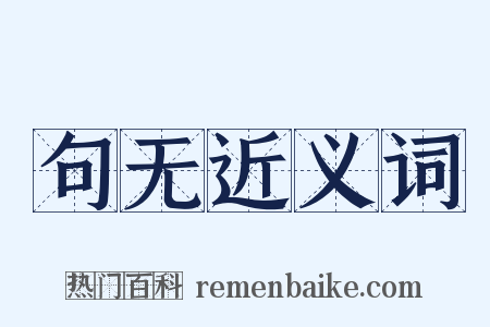 句无近义词是什么意思的图片